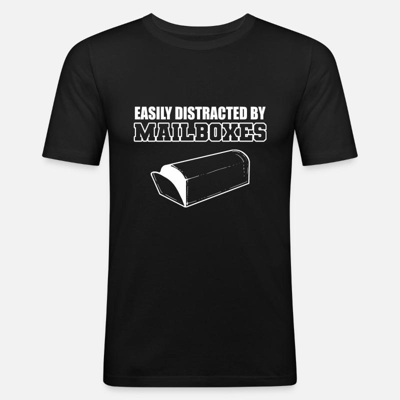 Distracted by mailboxes Clerk Gift - Men's Slim Fit T-Shirt - black