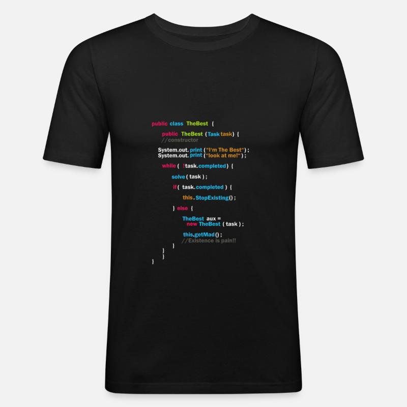 Code du programme - T-shirt près du corps Homme - noir