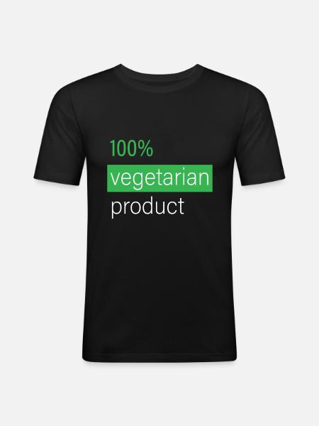 100% vegetarian product - Men's Slim Fit T-Shirt - black