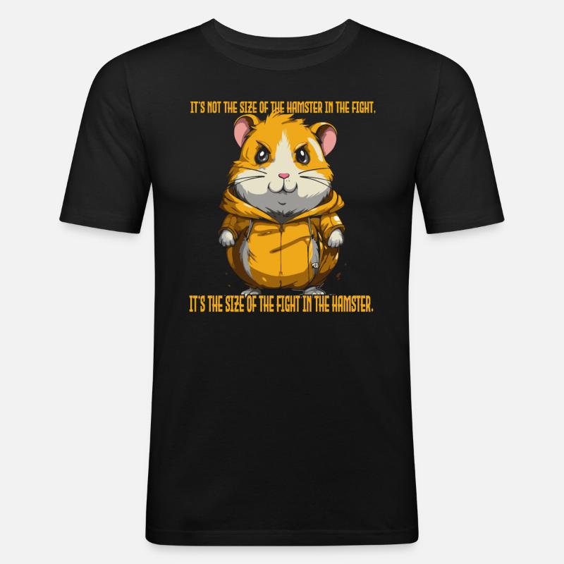 Der Mut eines Hamsters - Männer Slim Fit T-Shirt - Schwarz