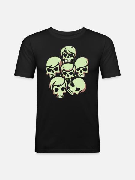 Cartoon Skull Delusional - Men's Slim Fit T-Shirt - black