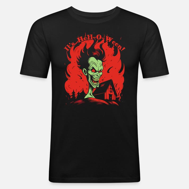 It's Hell-o-Ween - Men's Slim Fit T-Shirt - black