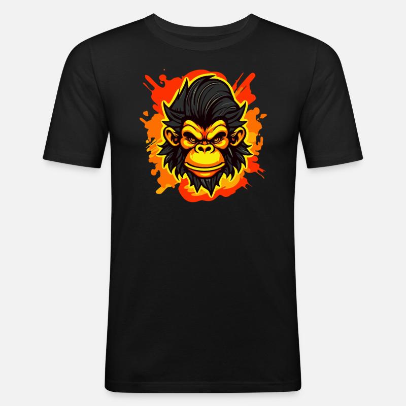 Ein starker Affe - Männer Slim Fit T-Shirt - Schwarz