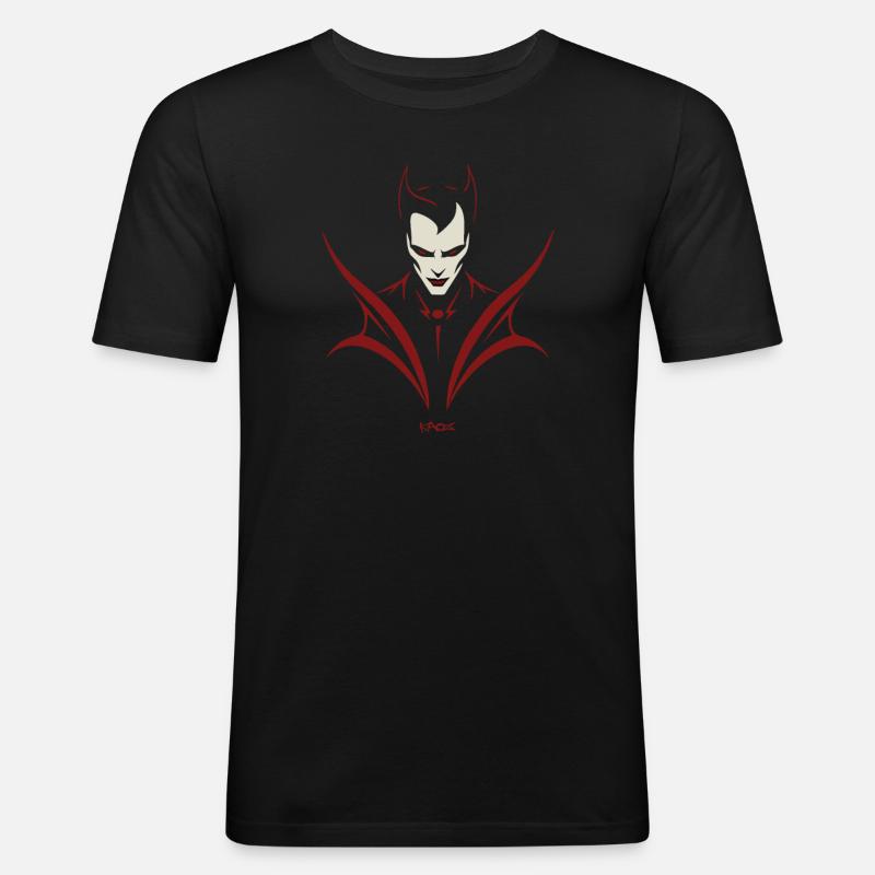 Vampir Emblem - Männer Slim Fit T-Shirt - Schwarz