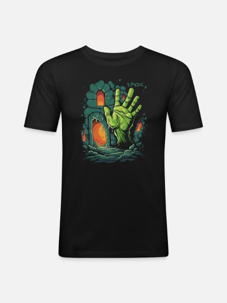 The Dungeon Zombie Hand - Men's Slim Fit T-Shirt - black