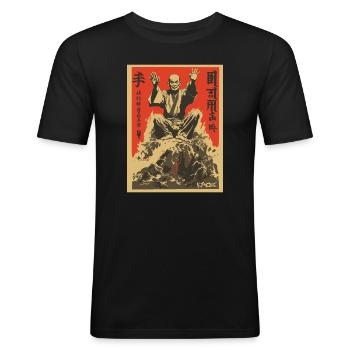 Parody Japanese Action Movie Poster: Shaolin Zen - Men's Slim Fit T-Shirt - black - Front - Nik (191cm)