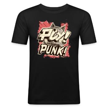 Cochon punk de dessin animé - T-shirt près du corps Homme - noir - Devant - Nik (191cm)