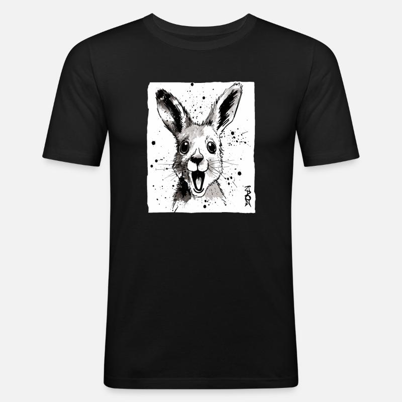 Tinte und Känguru - Männer Slim Fit T-Shirt - Schwarz