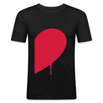 halbes herz mann - Männer Slim Fit T-Shirt - Schwarz - Vorne - Nik (191cm)