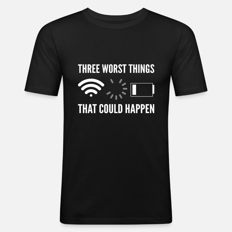 Lustiger Computersystemanalyst - Männer Slim Fit T-Shirt - Schwarz
