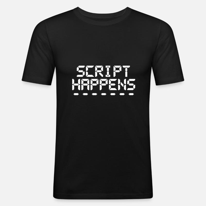 Computer Programming Script Happens Programmer - Men's Slim Fit T-Shirt - black