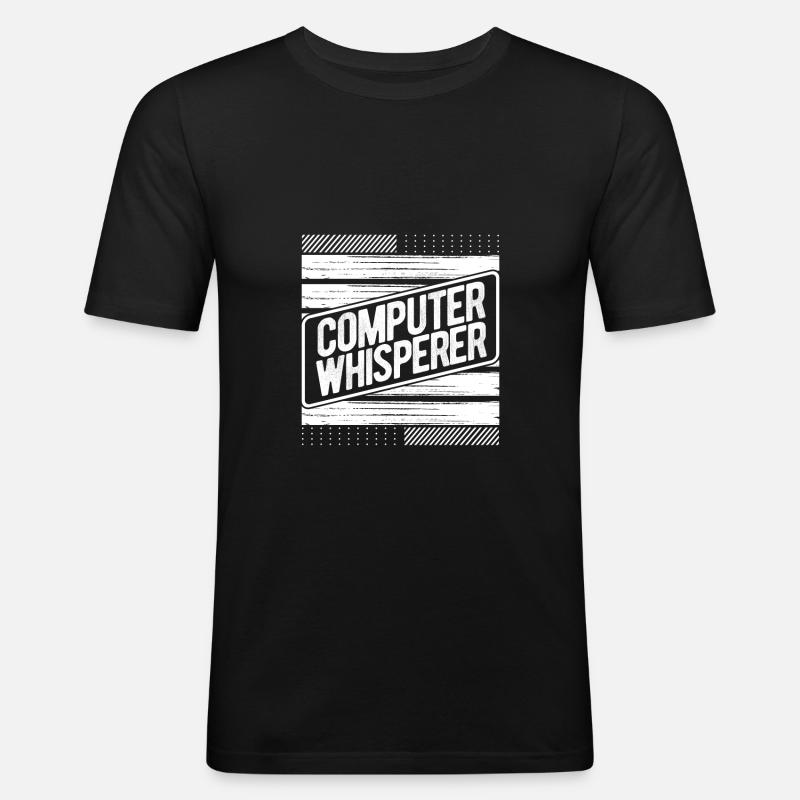 Computerflüsterer Geschenkcomputer Geschenkcomputer - Männer Slim Fit T-Shirt - Schwarz