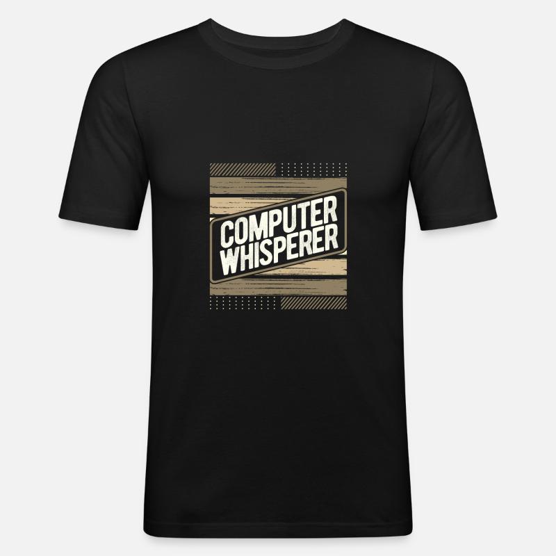 Computerflüsterer Geschenkcomputer Geschenkcomputer - Männer Slim Fit T-Shirt - Schwarz
