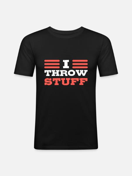 I Throw Stuff Speerwerfer - Männer Slim Fit T-Shirt - Schwarz