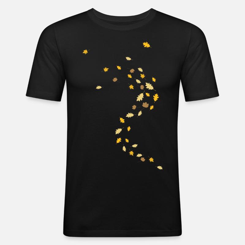 Herbst - Männer Slim Fit T-Shirt - Schwarz