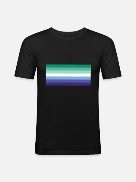 Gay Man Pride Flag - Men's Slim Fit T-Shirt - black