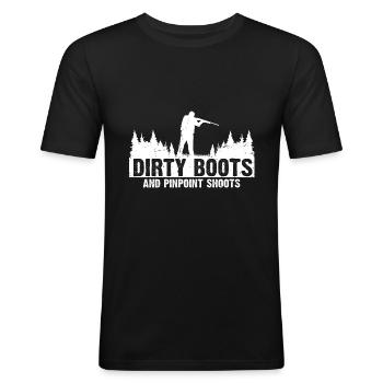 Drôle de conception de chasse au canard Hunter Hunting Duck Design - T-shirt près du corps Homme - noir - Devant - Nik (191cm)