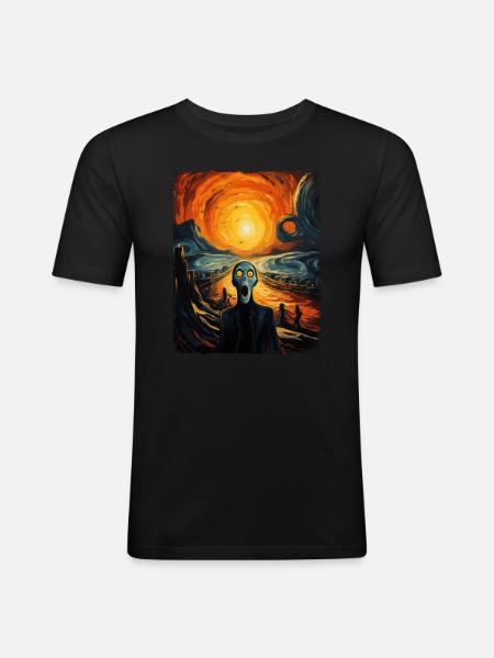 Ghost Costume Creepy Halloween Art - Men's Slim Fit T-Shirt - black