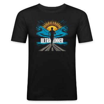 Ultramarathons Ultralauf Ultramarathon Läufer - Männer Slim Fit T-Shirt - Schwarz - Vorne - Nik (191cm)