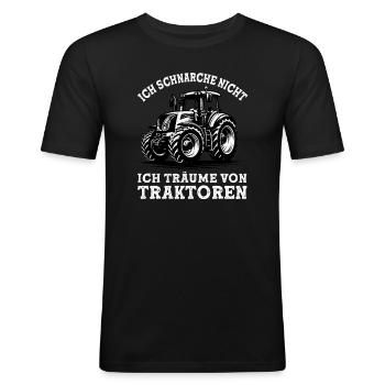 Chemise de nuit Agriculteur Agriculture Agriculteur Tracteur - T-shirt près du corps Homme - noir - Devant - Nik (191cm)