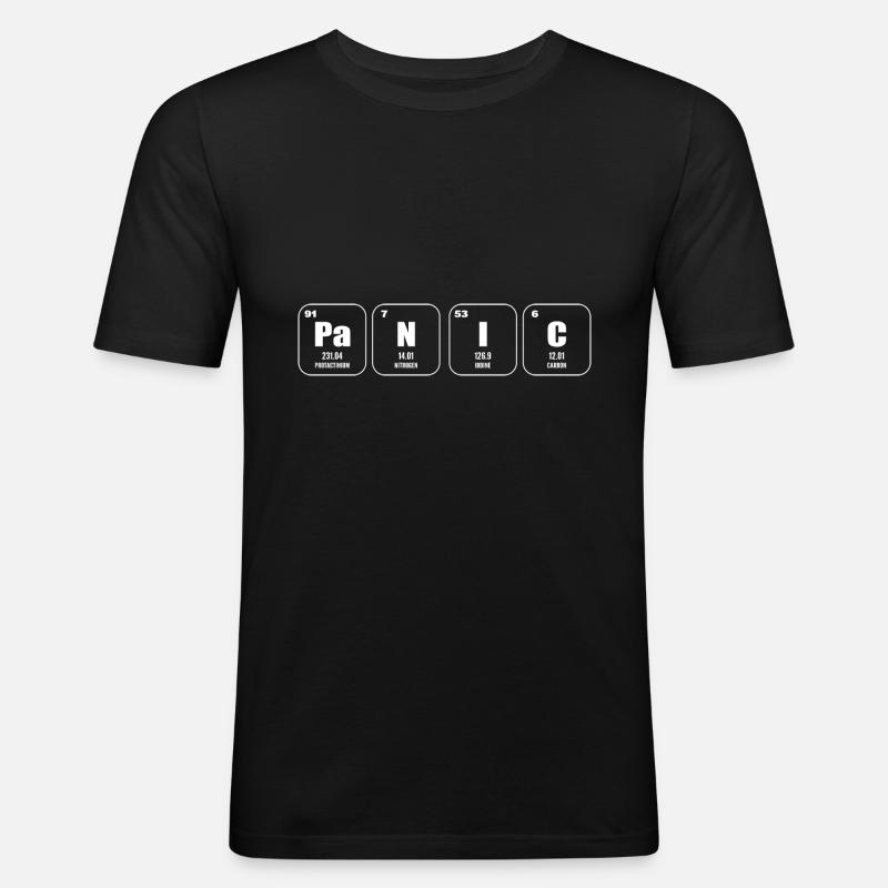 Panic Psychiater - Männer Slim Fit T-Shirt - Schwarz