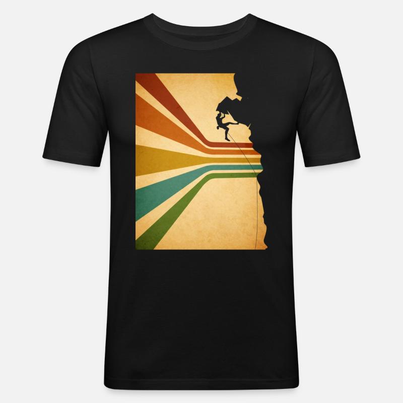 Escalade Rétro Mountain Graphique - T-shirt près du corps Homme - noir