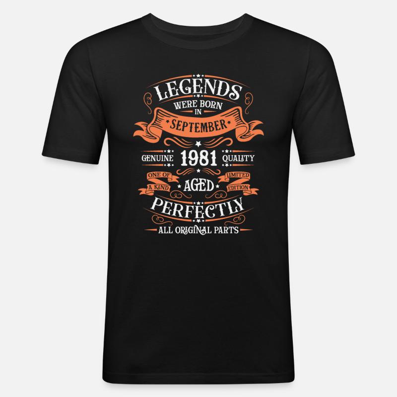 September 1981 Limitierte Auflage - Männer Slim Fit T-Shirt - Schwarz