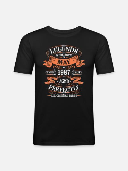 Born May 1987 - Men's Slim Fit T-Shirt - black