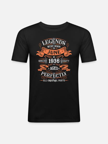 June 1936 Birthday man - Men's Slim Fit T-Shirt - black
