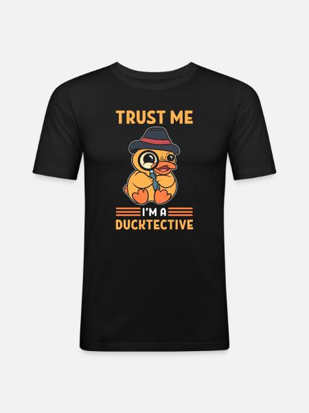 Ducktective Duck Détective privé - T-shirt près du corps Homme - noir