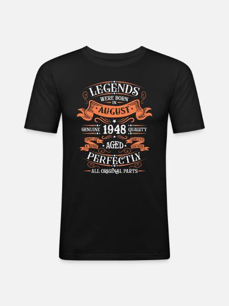 August 1948 Birthday Man - Men's Slim Fit T-Shirt - black