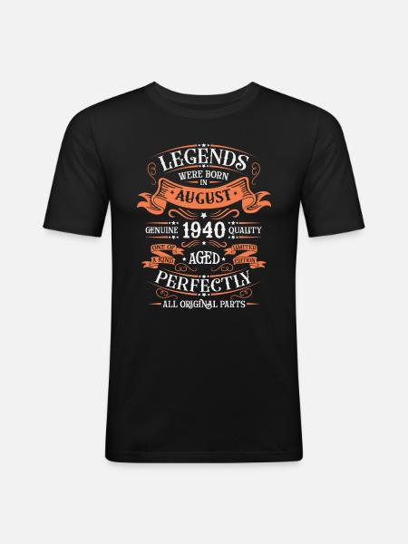 AUGUST 1940 - Men's Slim Fit T-Shirt - black