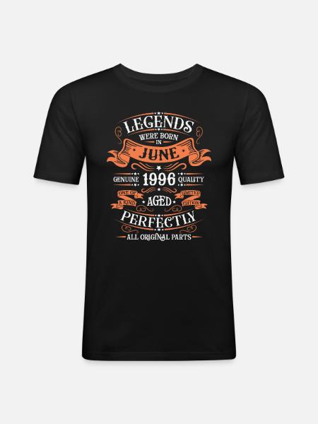 Mois de naissance Juin 1996 - T-shirt près du corps Homme - noir