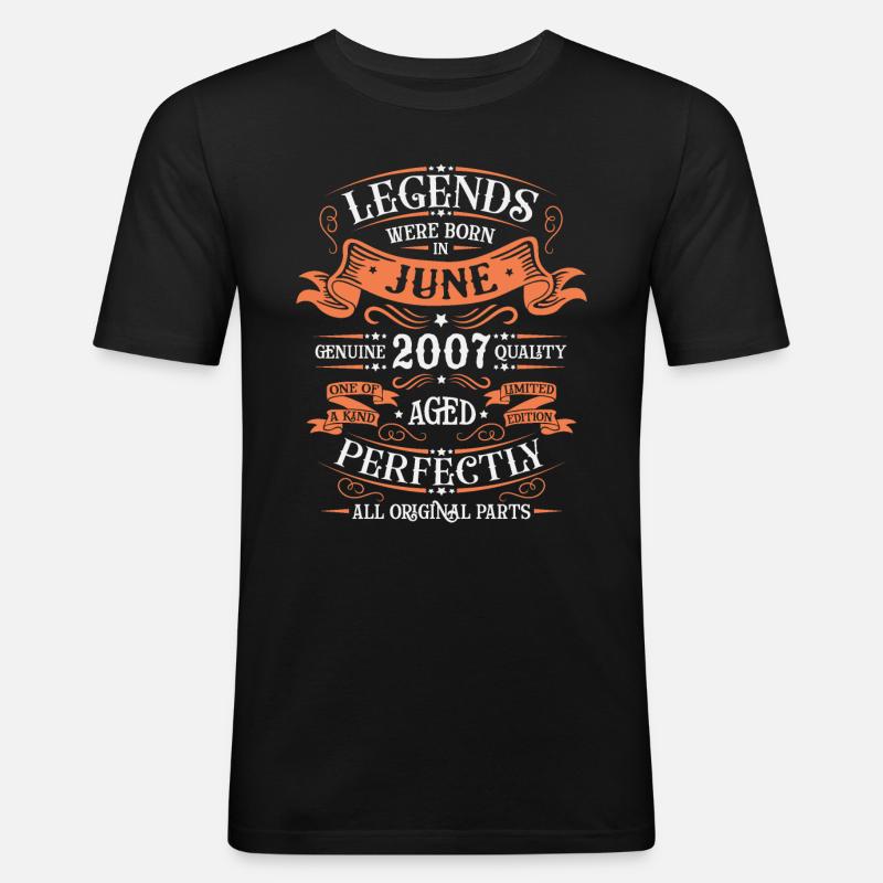 Legende seit Juni 2007 - Männer Slim Fit T-Shirt - Schwarz