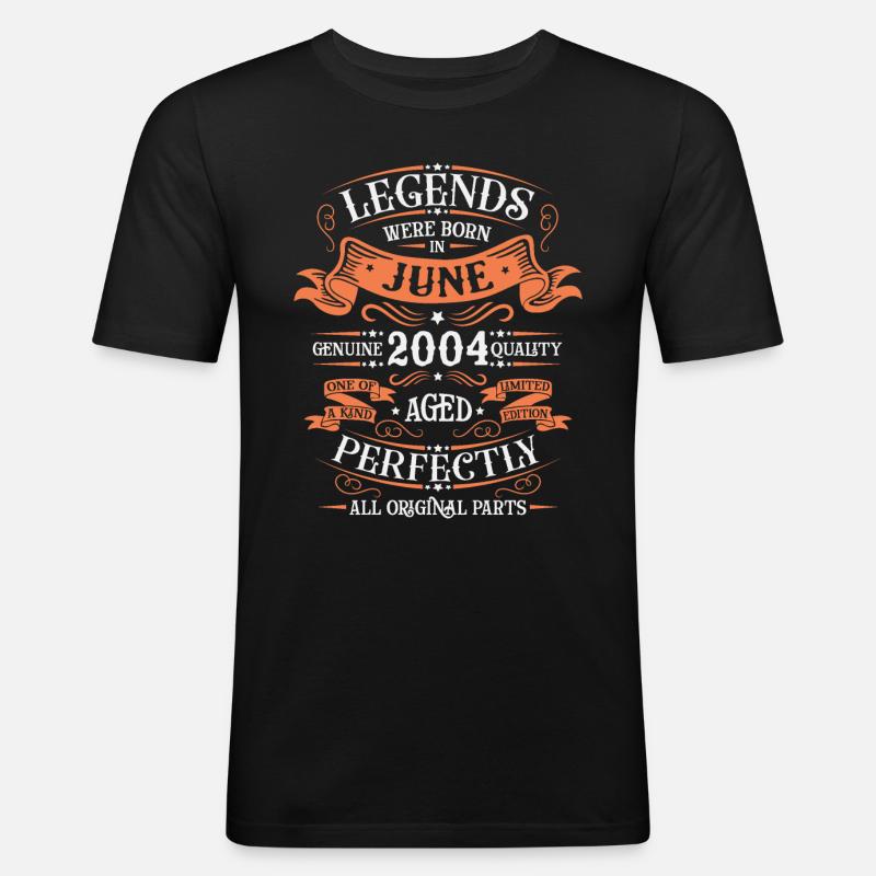 Geboren im Juni 2004 - Männer Slim Fit T-Shirt - Schwarz