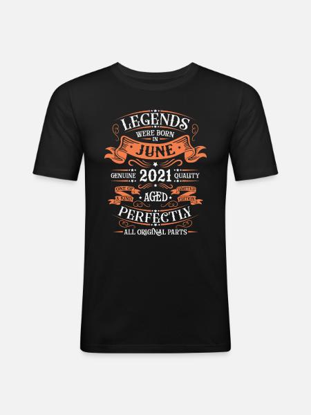 Born in June 2021 - Men's Slim Fit T-Shirt - black