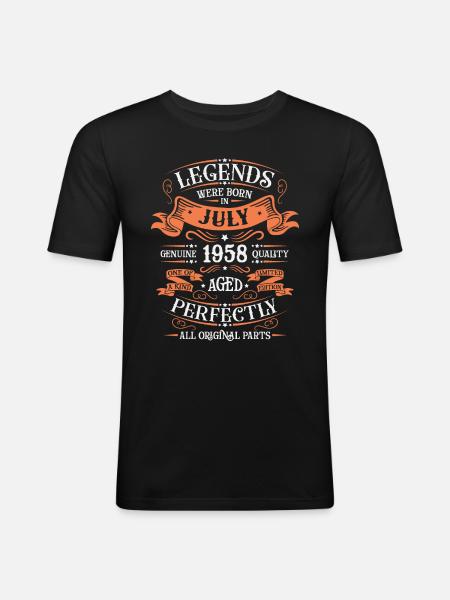 July 1958 Birthday - Men's Slim Fit T-Shirt - black
