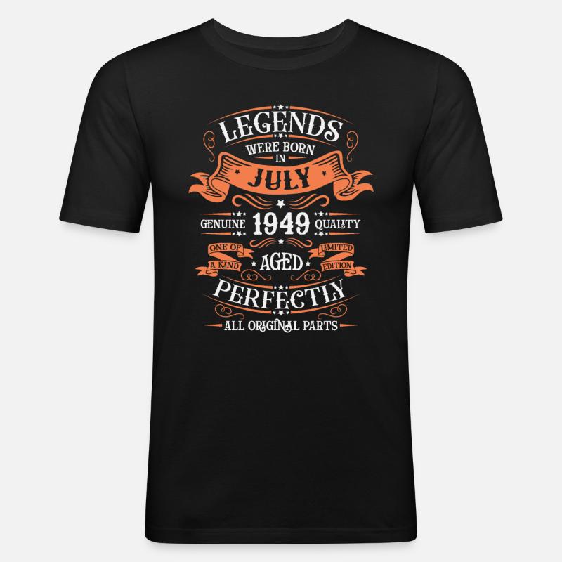 Juli 1949 - Männer Slim Fit T-Shirt - Schwarz