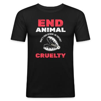 Against animal cruelty animal companions - Men's Slim Fit T-Shirt - black - Front - Nik (191cm)