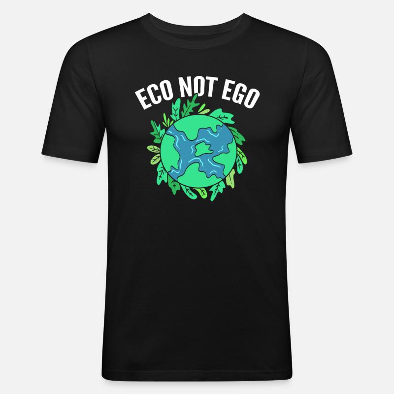Eco Not Ego Ökologe - Männer Slim Fit T-Shirt - Schwarz