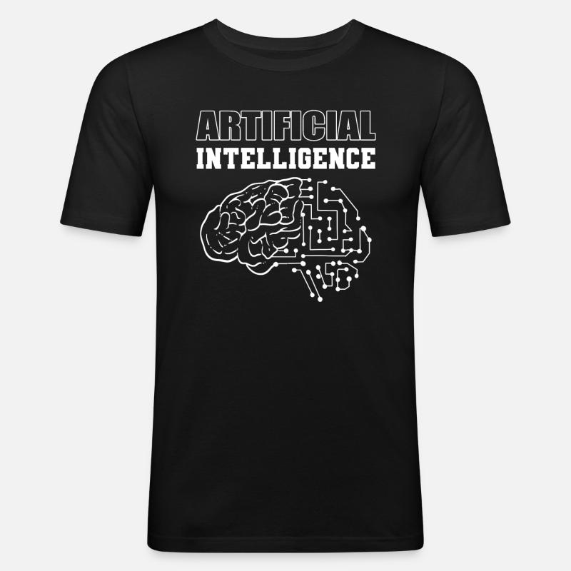 Artificial Intelligence Computertechniker - Männer Slim Fit T-Shirt - Schwarz
