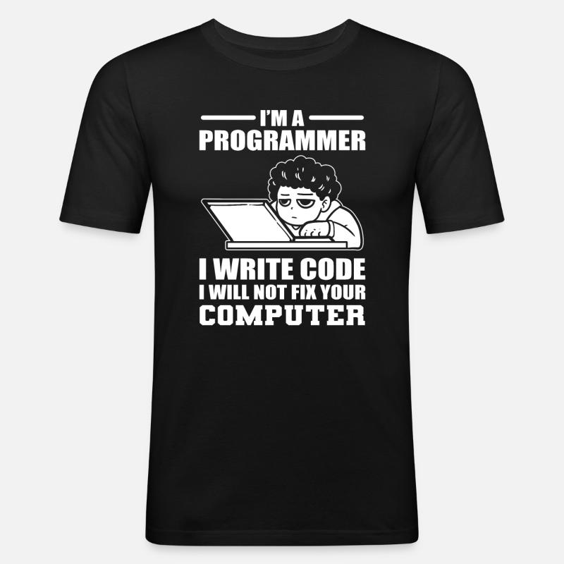 Programmierhumor Softwareentwickler - Männer Slim Fit T-Shirt - Schwarz