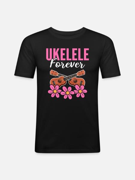 Ukelele Instrument Ukelele Player - Men's Slim Fit T-Shirt - black