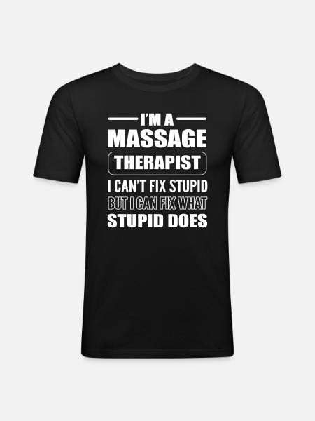Funny masseur - Men's Slim Fit T-Shirt - black