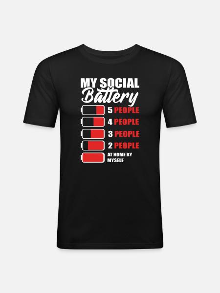 My Social Battery Maverick - Men's Slim Fit T-Shirt - black