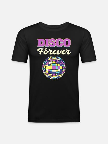 Disco Forever Disco Fanatic - T-shirt près du corps Homme - noir