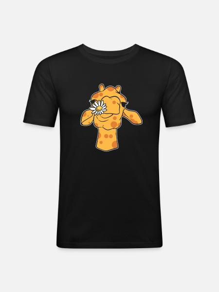Drôle de girafe - T-shirt près du corps Homme - noir