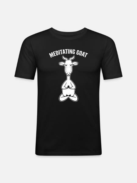 Meditating Goat Meditation Trainer - Men's Slim Fit T-Shirt - black