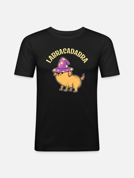 Labracadabra Zauberer - Männer Slim Fit T-Shirt - Schwarz