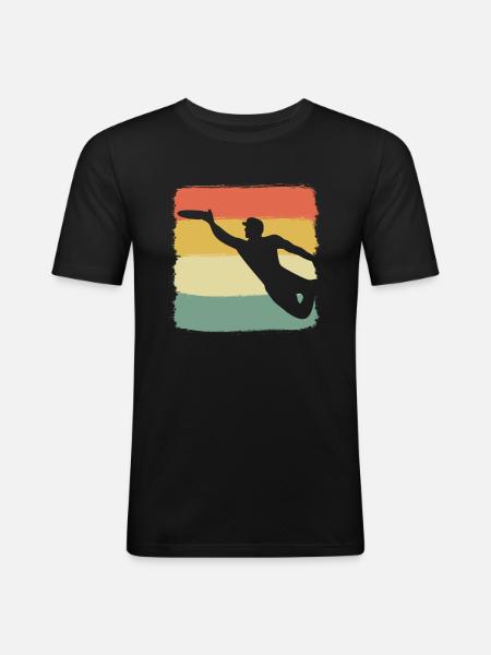Ultimate Frisbee-Spieler - Männer Slim Fit T-Shirt - Schwarz